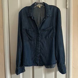 Anthropologie Tencel Denim button-up shirt